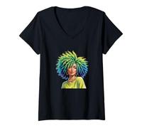 Womens Mixed Girl Magic - Biracial Women Empowerment V-Neck T-Shirt