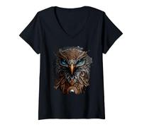 Women's Mixture of Epic Eagle and Mighty owl V-Neck T-Shirt