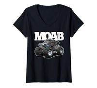 Women's Moab UT Side-by-Side Quad 4x4 ATV Offroading Cartoon Design V-Neck T-Shirt