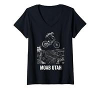 Women's Moab Utah Mountain Bike MTB Biking Biker V-Neck T-Shirt