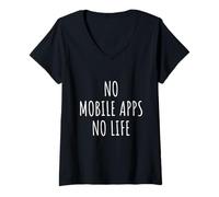 Womens Mobile Apps Lover Kids Developer Coder Programmer Engineer V-Neck T-Shirt