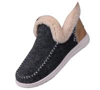 Womens Moccasin Slippers Winter Low Top Shoes Warm Comfy Wool-felt Memory Foam Indoor House Shoes Slip On Trainers Non Slip Snow Boots Waterproof Work Shoes Plush Short Boots Trekking Boots