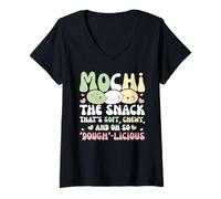 Womens Mochi The Snack That's Soft, Chewy and Oh So Dough-Licious V-Neck T-Shirt