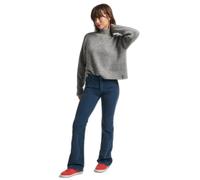 Superdry Womens Vintage Essential Mock Neck Jumper - Grey Wool (archived) - Size 14 UK