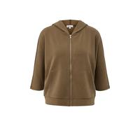 Women's Modal Scuba Blend Hooded Crop Sweatshirt with Kangaroo Pocket s.Oliver Marron 40