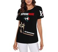 Women's Mode Music De&PE&Che Band Round Neck T-Shirt Multi-Panel Printed Tee Shirt Stylish Versatile Unlock Your Personalized Summer Outfits Multicoloured L