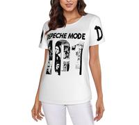 Women's Mode Music De&PE&Che Band Round Neck T-Shirt Multi-Panel Printed Tee Shirt Stylish Versatile Unlock Your Personalized Summer Outfits Multicoloured M