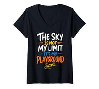 Women's Model Airplane Pilot Hobbyist Flyer RC Plane V-Neck T-Shirt