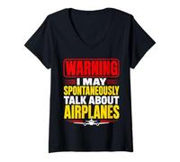 Women's Model Airplane Pilot RC Plane Hobbyist Flyer V-Neck T-Shirt