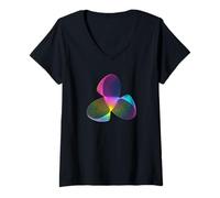 Women's Modern Abstract Art Geometric Geometry Pattern Spirograph V-Neck T-Shirt