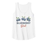 Womens Modern Blueberry Girl Fruit Lover Aesthetic Design Tank Top