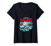 Womens Modern Wolves Are Basic - Funny Dire Wolf V-Neck T-Shirt