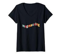Women's Mogmaxxing Meme Mogging Looksmaxxing Mog Physical Appearance V-Neck T-Shirt