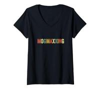 Women's Mogmaxxing Meme Mogging Looksmaxxing Physical Appearance Mog V-Neck T-Shirt