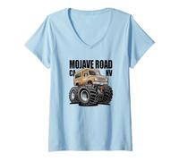 Women's Mojave Road California Nevada Overlanding Cartoon Design V-Neck T-Shirt