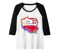 Womens Moje serce zostalo w Polsce Polish Raglan Baseball Tee