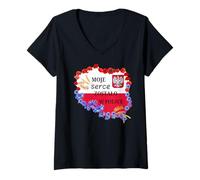 Womens Moje serce zostalo w Polsce Polish V-Neck T-Shirt
