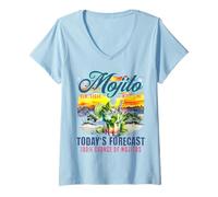 Womens Mojito Today's Forecast 100% Chance of Mojitos V-Neck T-Shirt