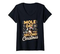 Women's Mole Day is My Second Christmas Chemistry Science V-Neck T-Shirt