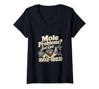 Women's Mole Problems Funny Mole Day Chemistry Pun Avogadro V-Neck T-Shirt