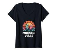 Womens Molecular Biology Microbe Vibes T-Shirt V-Neck T-Shirt
