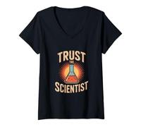 Womens Molecular Biology Trust The Scientist Retro V-Neck T-Shirt