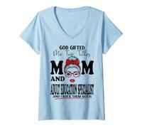 Women's Mom and Adult Education Specialist Blessed Mothers Day V-Neck T-Shirt