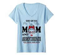Women's Mom and Assessment Coordinator Mothers Day Double Blessing V-Neck T-Shirt