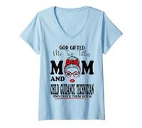 Women's Mom and Child Guidance Technician Blessed Mothers Day V-Neck T-Shirt