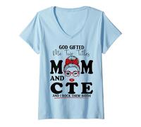 Women's Mom and CTE Career and Technical Education Mothers Day V-Neck T-Shirt