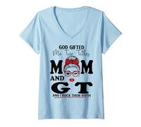 Women's Mom and GT Gifted & Talented Mothers Day V-Neck T-Shirt