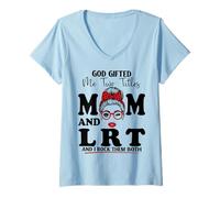 Women's Mom and LRT Learning Resource Teacher Mothers Day V-Neck T-Shirt