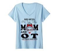 Women's Mom and OT Occupational Therapist Mothers Day V-Neck T-Shirt