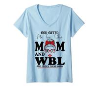 Women's Mom and WBL Work-Based Learning Mothers Day V-Neck T-Shirt