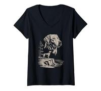 Women's Mom Dad of a Chesapeake Bay Retriever Dog Owner Hiking Lover V-Neck T-Shirt