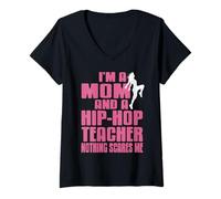 Womens Mom Dance Groove Teacher Funny Bold Humor V-Neck T-Shirt