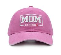 Women's Mom Est 2025 Hat, Adjustable Mama Baseball Cap, Gifts for New Mother, First Mom Pink