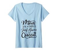 Women's Mom is A Title Just Above The Queen Best Mama Mother's Day V-Neck T-Shirt