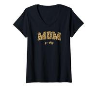 Women's Mom is Boss in a Leopard Print for Mothers Day V-Neck T-Shirt