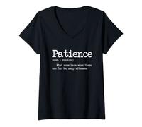 Womens Mom Patience Funny Definition Only When Too Many Witnesses V-Neck T-Shirt