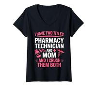 Women's Mom Pharmacy Technician Women CPhT V-Neck T-Shirt