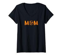 Womens Mom Tennessee Flag Circle Design for Proud Moms Cute V-Neck T-Shirt