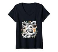 Womens Moments Fade The Scent Remains Perfume Aficionado V-Neck T-Shirt