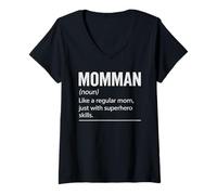 Womens Momman Superhero Skills Definition Tee for Moms V-Neck T-Shirt