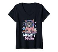 Women's Mommy Needs Mana Gamer Mom Gaming V-Neck T-Shirt