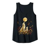 Womens Mommy Wolf & Cub Howling at the Moon Mother's Day Christmas Tank Top