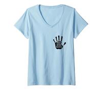 Womens 'Mom's Little Blessings Handprint Artwork for Women V-Neck T-Shirt