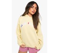 Womens Mon Cheri Applique Oversized Hoodie - Yellow - S, Yellow