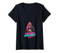Women's Money Mindset Queen Cyber Street Style Design V-Neck T-Shirt