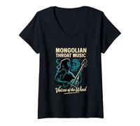Womens Mongolian Throat Music - Voices of The Wind Ethereal Nomadic V-Neck T-Shirt